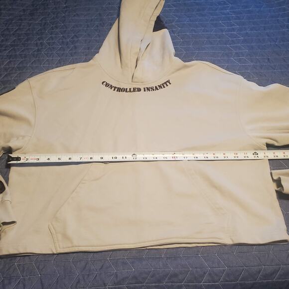 Controlled Insanity Size S Forged in Failure Cropped Hoodie Gray Cotton Blend - Picture 9 of 10